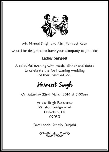 Sangeet ceremony invitation card 8 - Parekh Cards